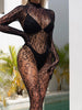 Elegancki Bodystocking z Koronkowym Wzorem